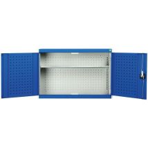 Bott - Szafka warsztatowa wisząca Cubio - 70x105x32,5 cm - szaro-niebieska - 1 półka, panele perforowane