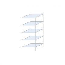 Schulte Lagertechnik Regał metalowy Taranis, dostawny, 200 x 75 x 60 cm, 1170 kg, 5 półek, srebrny, Manutan