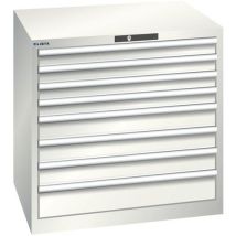 Szafka warsztatowa z szufladami LISTA, 870x725x850mm, 8 szuflad, nośność szuflad 75kg, jasnoszara,