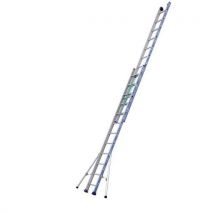 Wysuwana drabina aluminiowa z liną Platinum 300 Tubesca-Comabi, 2 x 12 szczebli, Manutan