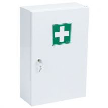 Metalowa apteczka ścienna Manutan Expert, zamykana 45,5 × 31 × 14,5 cm,
