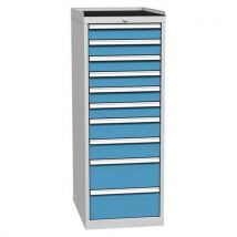 Szafa warsztatowa z szufladami, 135 x 50 x 70 cm, 10 szuflad Manutan