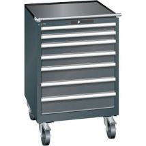 Mobilna szafka warsztatowa z szufladami LISTA, 717x725x1112mm, 7 szuflad, czarna,