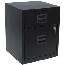 Komoda metalowa Bisley Eco, 2 szuflady, kolor czarny, Manutan