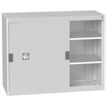 Bott Szafka warsztatowa z drzwiami przesuwnymi, 100 x 130 x 52,5 cm, 2 półki, szaro-szara Manutan