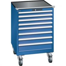 Mobilna szafka warsztatowa z szufladami LISTA, 717x725x1112mm, 7 szuflad, ciemnoniebieska,