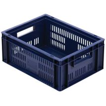 Sztaplowalna skrzynka transportowa z tworzywa PP Manutan Expert z perforowanymi bokami, 15 l