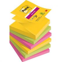 3M Karteczki samoprzylepne Post-it Super Sticky Z-Notes, CARNIVAL, 76x76mm, 6x90 kart. Manutan