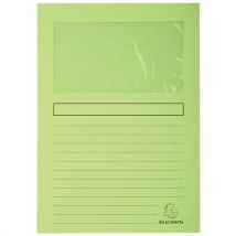 Exacompta Teczki na dokumenty Super z okienkiem 160 g/m2, opak. 100 szt., 22x31 cm, jasnozielony Manutan