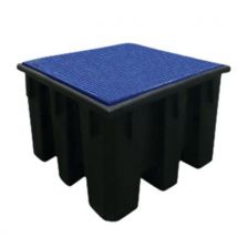 Manutan Expert Plastikowa wanna wychwytowa pod kontener IBC EMP, 1100 l, plastikowy ruszt,
