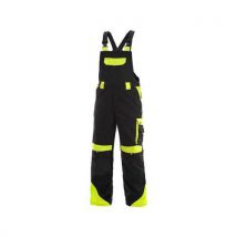 Męskie spodnie robocze ogrodniczki CXS Sirius Brighton z elementami odblaskowymi, czarne/żółte, rozm. 64 Manutan