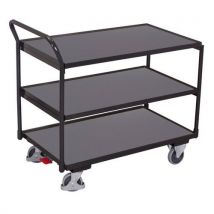 Variofit Wózek półkowy z uchwytem, do 250 kg, 3 półki, 101 x 112,5 x 72,5 cm, niebieski Manutan