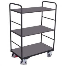 Variofit Wózek wysokiego składowania, do 250 kg, 3 półki, 153 x 91 x 50 cm, szary, Manutan