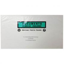 Pac List Kieszenie na dokumenty samoprzylepne z nadrukiem, 120 x 228 mm, 1000 szt., Manutan