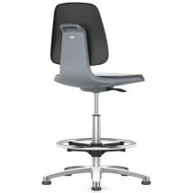 Bimos Krzesło robocze antystatyczne ESD Labsit 9121E z funkcją Flex 3D, tkanina, ze ślizgaczami, czarne Manutan