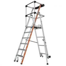 Mobilny podest aluminiowy Veloce Tubesca-Comabi, 6 stopni Manutan
