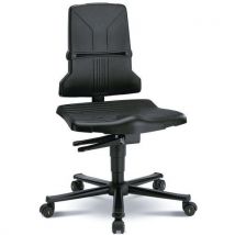 Antystatyczne krzesło robocze ESD Bimos Sintec 9813 ze stałym kontaktem, kółka, kolor niebieski, Manutan