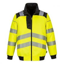 Kurtka PW3 Hi-Vis 3 w 1 Pilot, czarna/żółta, normalna, rozm. M, Manutan