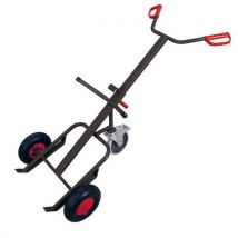 Variofit Rudl RU203 do beczek z kołem podporowym, do 250 kg, z kołami pneumatycznymi, szary Manutan