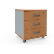 Kontener mobilny Viva, 58 x 49 x 48 cm, buk/szary, Manutan