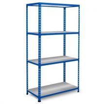 Manutan Expert Regał metalowy Rapid 2, 160 x 122 x 61 cm, 125 kg/półkę, 4 półki stalowe, niebieski,