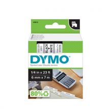 Dymo Taśma D1, szerokość 6 mm, biała, czarny nadruk, Manutan