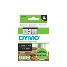 Dymo Taśma D1, szerokość 24 mm, biała, czarny nadruk, Manutan