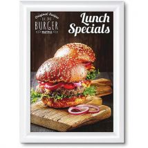 Rama na plakaty P25, ostre rogi, biała, A4 Manutan