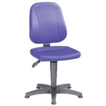 Krzesło robocze Bimos Unitec 9650 ze ślizgaczami, bez podnóżka, tkanina, kolor niebieski Manutan