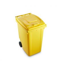Mobil Plastic Plastikowy kosz na odpady segregowane Benny, pojemność 360 l, żółty, Manutan