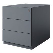 Bisley niska mobilna szafka na dokumenty, 3 szuflady, szara, Manutan