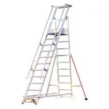 Mobilny podest aluminiowy Tubesca-Comabi, 15 stopni Manutan