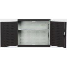 Bott - Szafka wisząca warsztatowa Cubio - 100x105x32,5 cm - szaro-antracytowa, z panelami perforowanymi i 1 półką