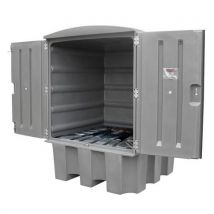 EMP Kryta plastikowa wanna wychwytowa, na kontener IBC lub 4 beczki, pojemność wychwytowa 1000 l, Manutan