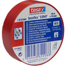 Taśma elektroizolacyjna PCV Tesa, szerokość 15 mm, czerwona, Manutan