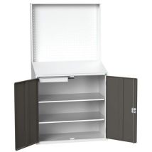 Bott - Stacja robocza z panelem perforowanym - 200x105x55 cm - 2 półki, 1 szuflada, obciążenie 35 kg/półkę