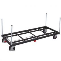 Variofit Wózek transportowy o dużej wytrzymałości z kolumnami, koła z tworzywa termoplastycznego, 138 x 88 x 93 cm, szary, Manutan