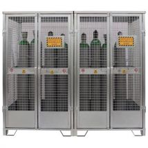 Justrite Stalowa klatka na butle gazowe, 113 x 96 x 210 cm Manutan