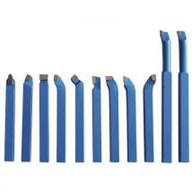 Noże tokarskie do wszystkich typów tokarek, 10 mm, zestaw — 11 szt. Manutan