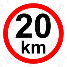 Ograniczenie prędkości 20 km/h, naklejka samoprzylepna 105 x 105 x 0,1 mm Manutan