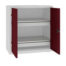 Malow Metalowa szafka warsztatowa, 104 x 100 x 50 cm, 2 szuflady, szara/ciemna. czerwony Manutan