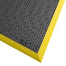 Tapete Antifadiga Soldadura Diamond Flex - 102x163cm Preto/Amarelo - Nitrilo FR Intensivo - Notrax