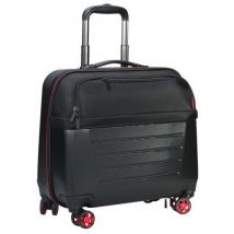 Mala Piloto Trolley Multifunções 4 Rodízios ABS - 45x21x43cm - Preto/Vermelho - Sign