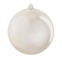 25cm Diâmetro - Decoração Elegante - Bola Decorativa Inquebrável Creme Pérola