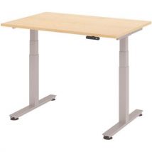 Secretária Elétrica XDSM 120cm - Bordo/Prata - 2 Pés - Ajustável em Altura - FSC - Hammerbacher