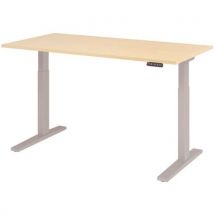 Hammerbacher - Secretária elétrica da série xmka – 160 cm – ácer/alumínio,