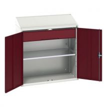 Vermelho/Cinzento Claro - Aço - Armário de Oficina Verso - 1 Gaveta, 1 Prateleira, 2 Portas - Bott