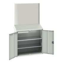 Cinzento Claro - Lean Management - Posto de Consulta com Painel Traseiro - 2 Prateleiras - 1 Gaveta - 1050mm Largura - Bott