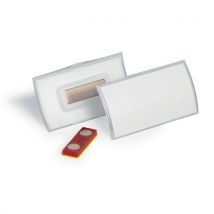 Durable - Crachá click fold com íman – transparente – 40 x 75 mm,
