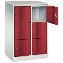 Cacifo com 6 e 10 compartimentos e porta antivandalismo - 2 colunas de 400 mm de largura - Com base